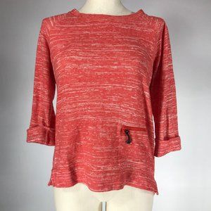 JNY Sport Jones New York Women's Size Small Orange White Knit Pullover Sweater
